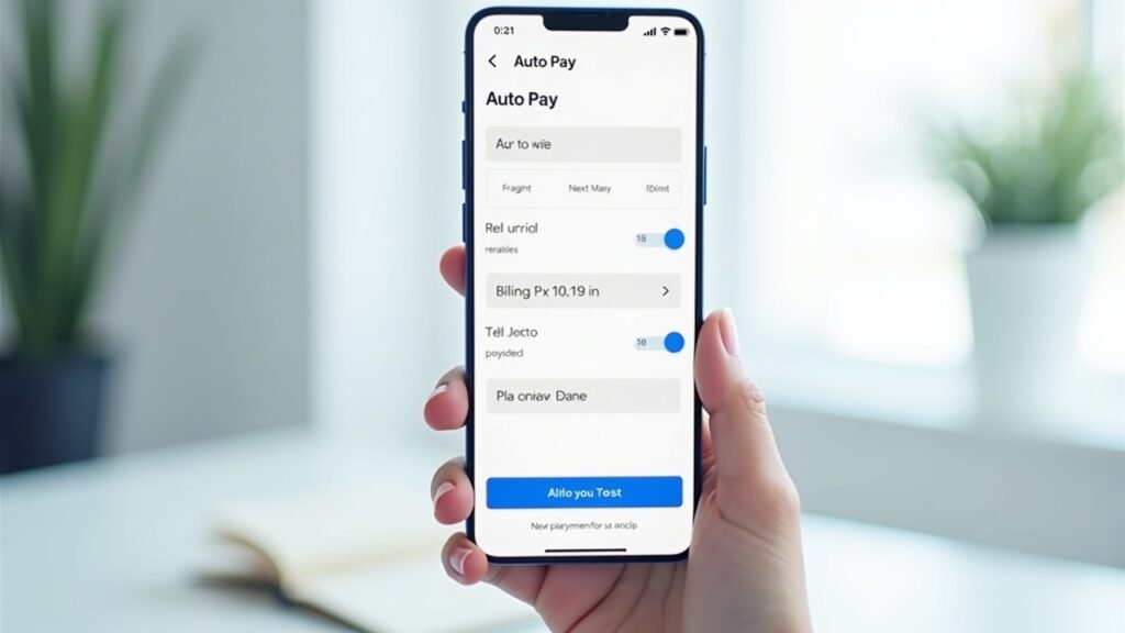 Auto-pay setup screen