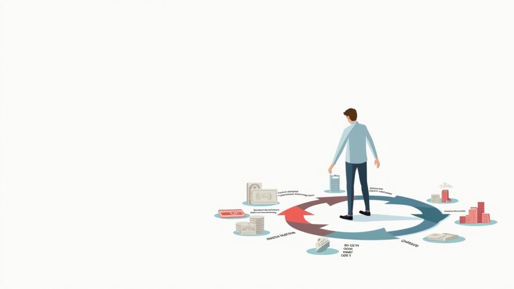 Debt cycle illustration