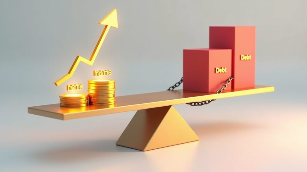 Income vs debt scale