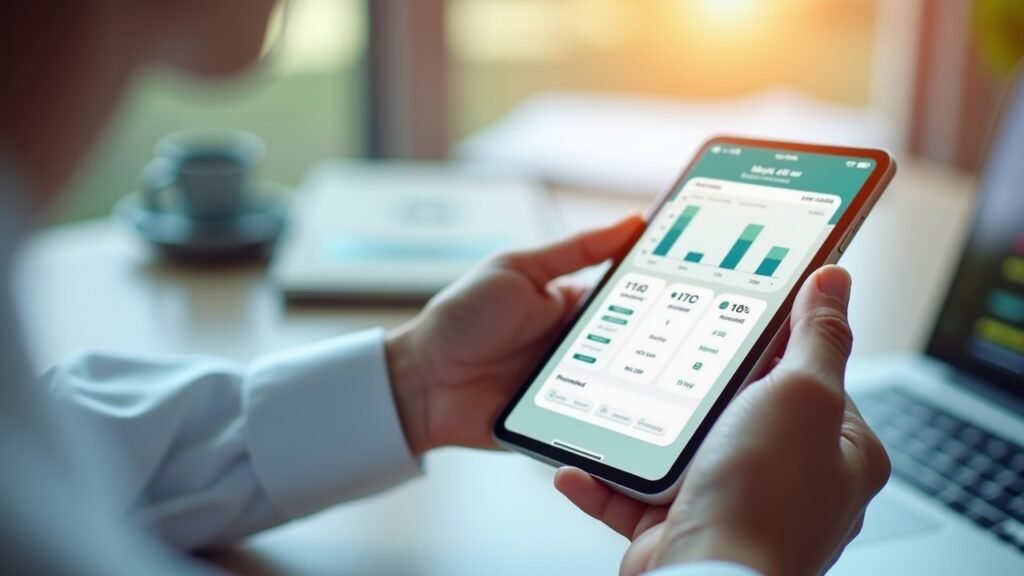 Mobile banking on tablet