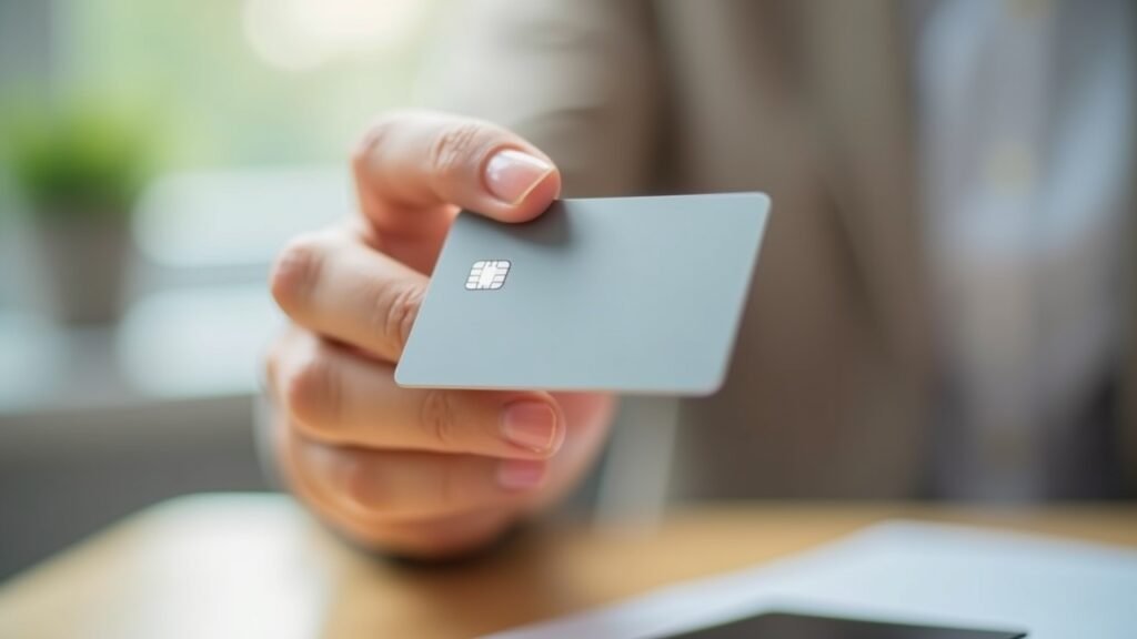 New bank card in hand