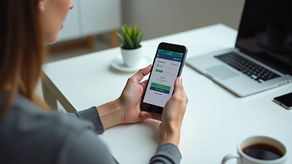 Online banking on phone