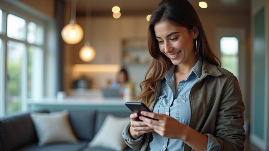 Person checking account balance