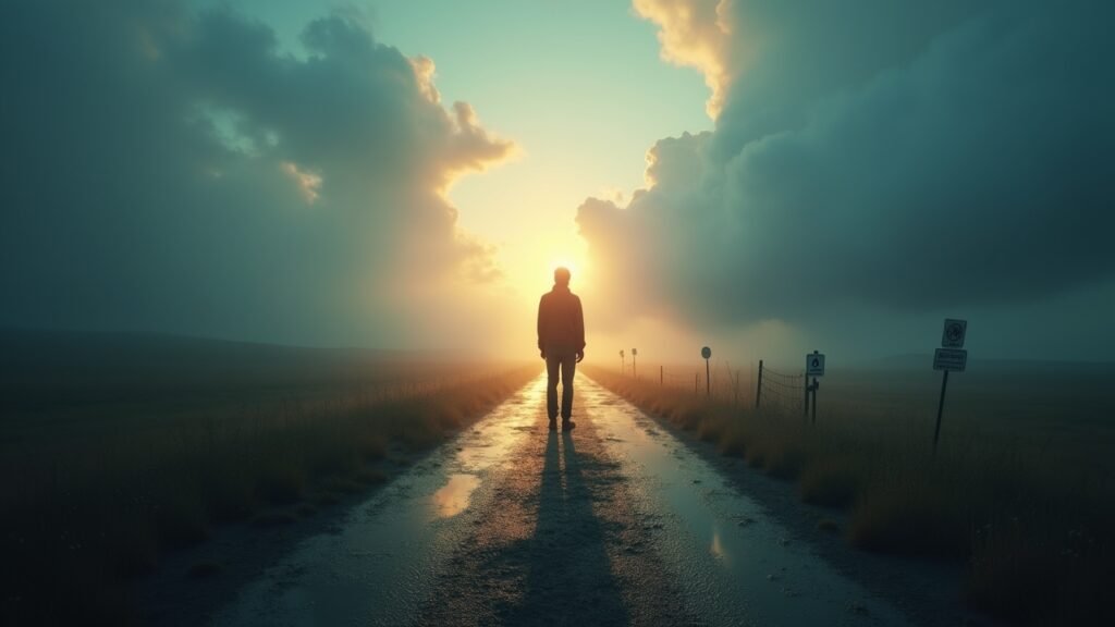 Person choosing between options