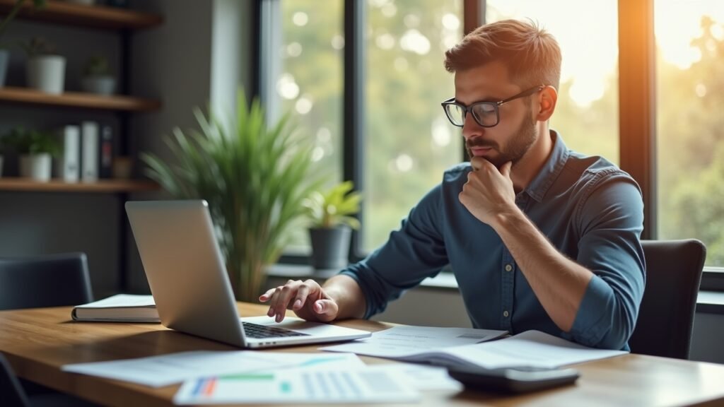 Person planning loan payment