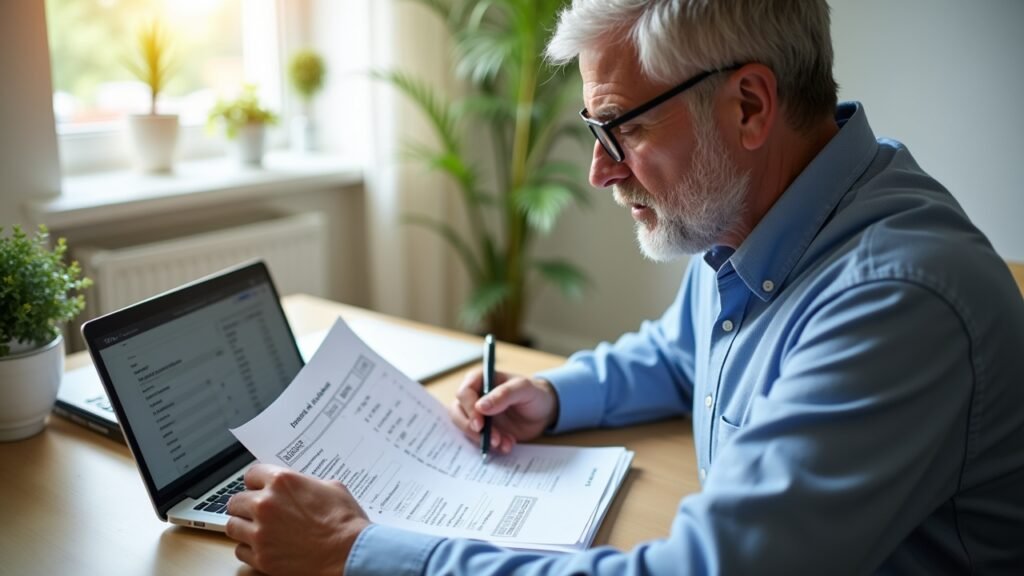 Person reviewing bank charges