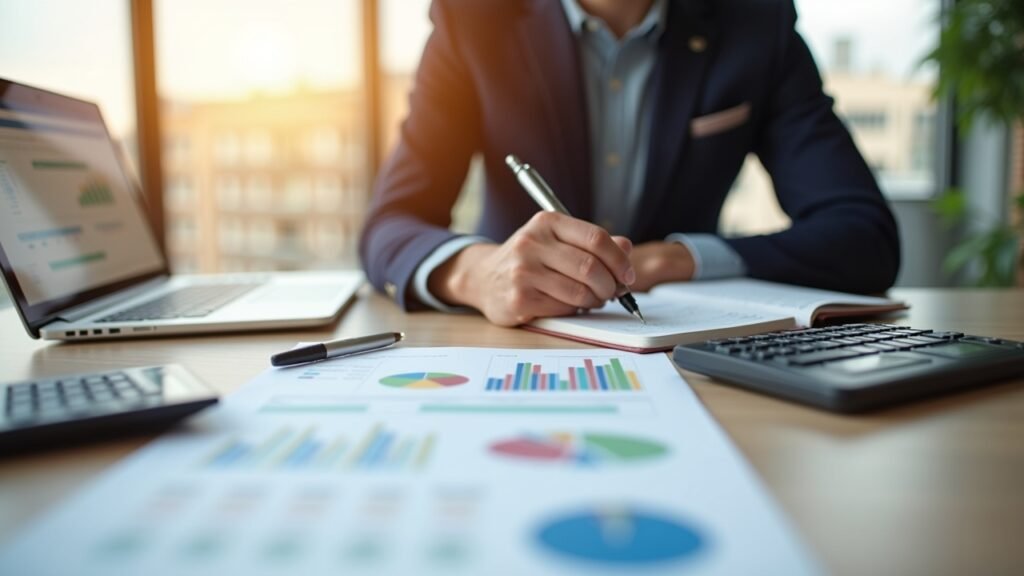 Person writing financial goals