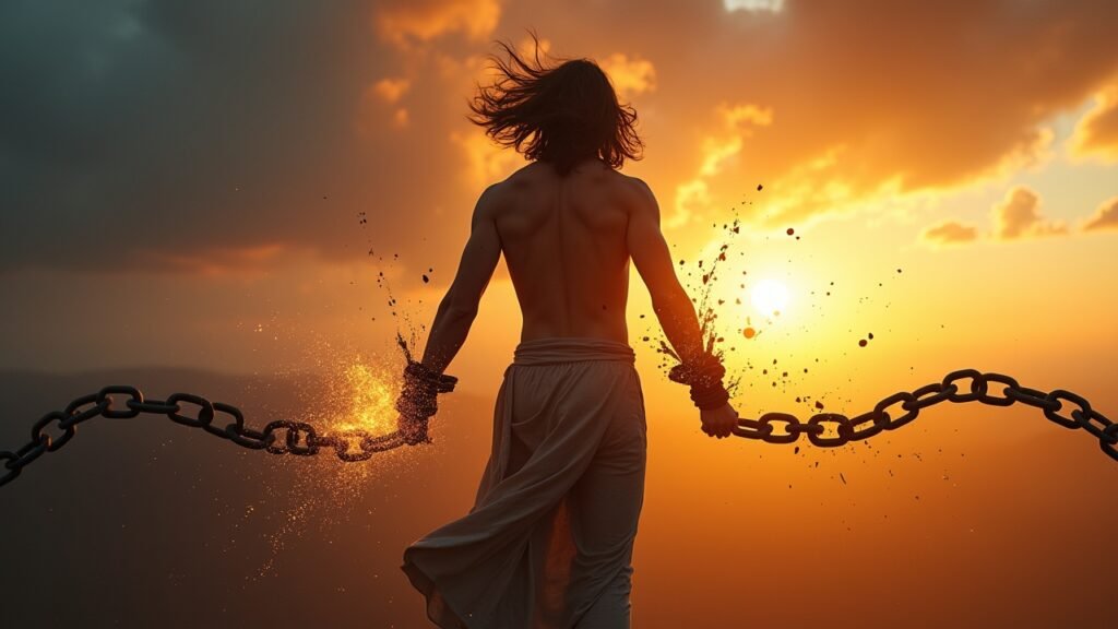 Breaking chains concept