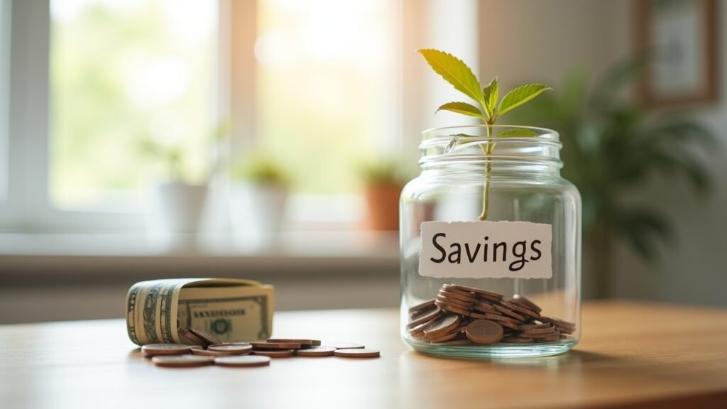 Money jar filling up