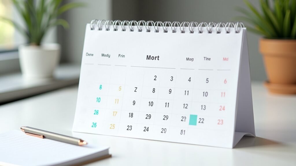 Three month calendar