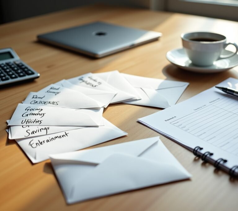 Cash in labeled envelopes