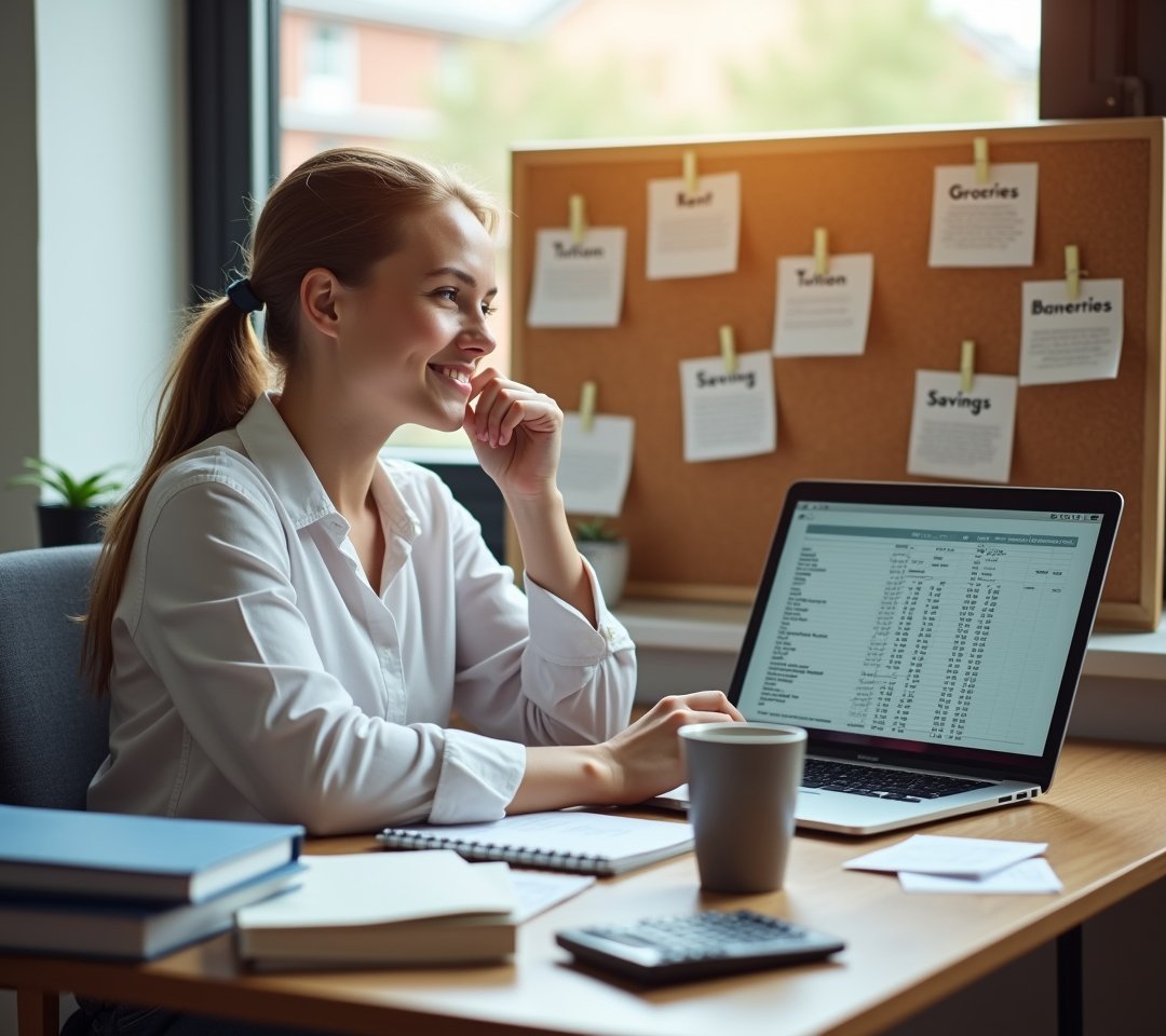 College student studying