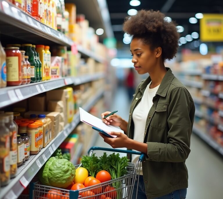 Grocery cart with savings