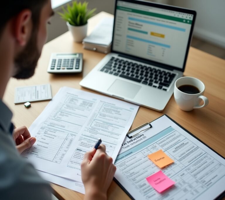 Tax form with deductions