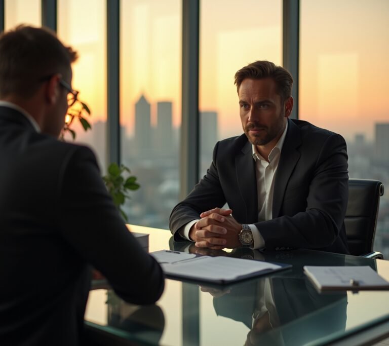 Two people negotiating