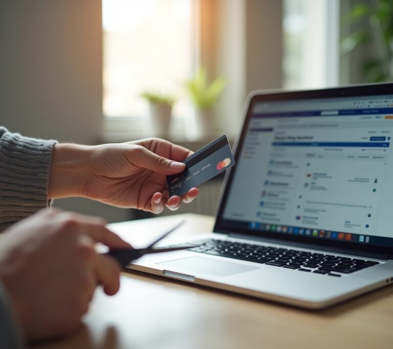Credit card being cut
