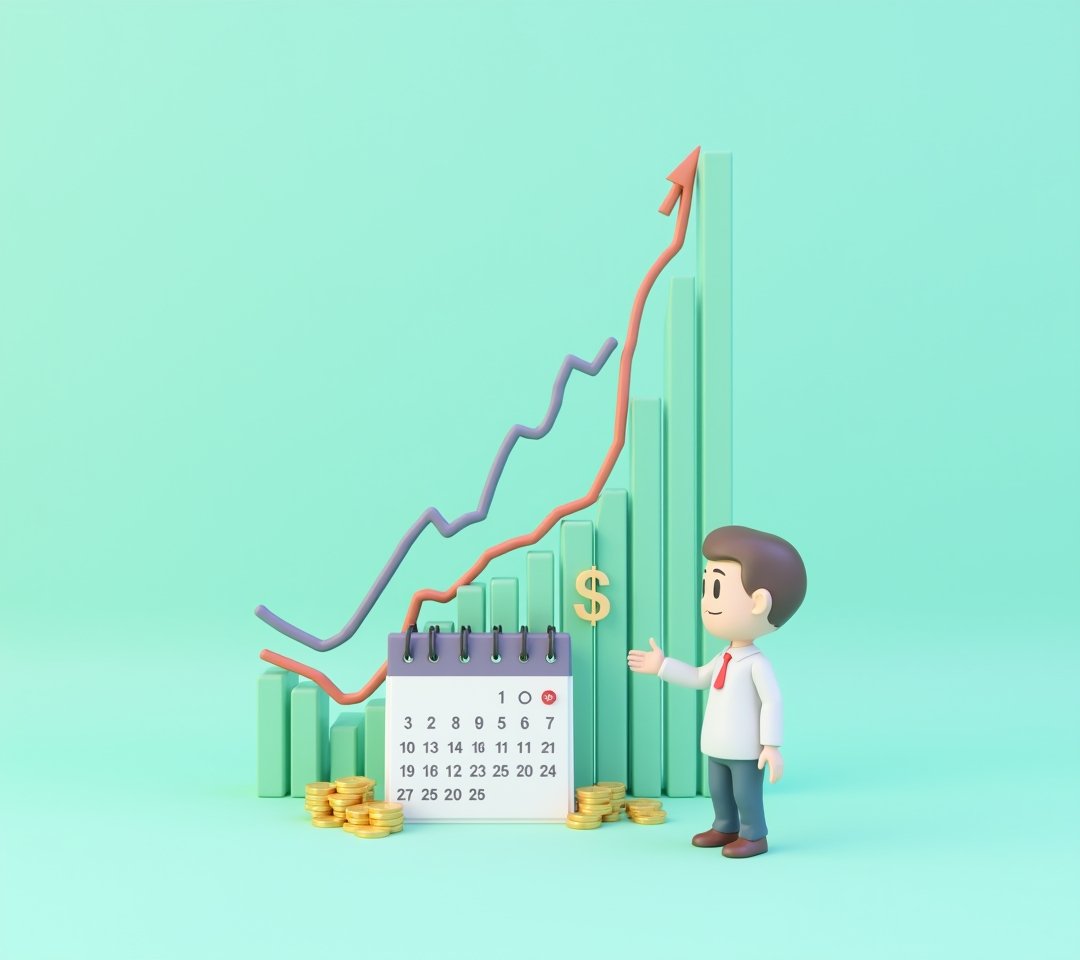 Steady investment chart over time